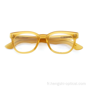 Lunettes de lunettes à plat rond à la mode épaisse acétate verres pour femmes